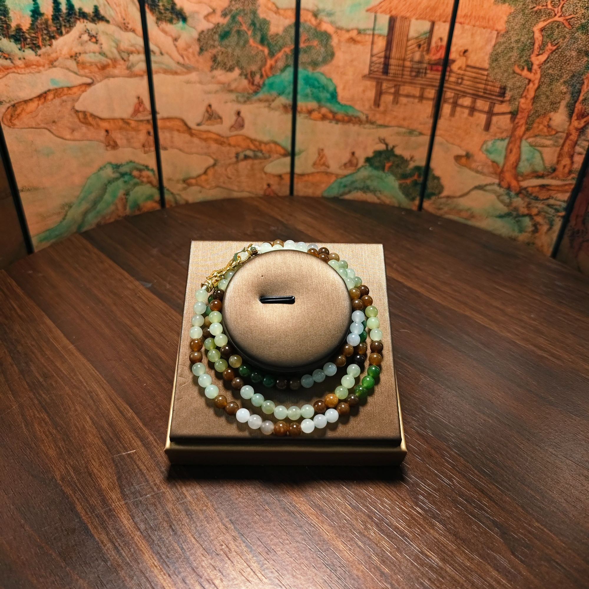 T和田玉多宝圆珠项链1854