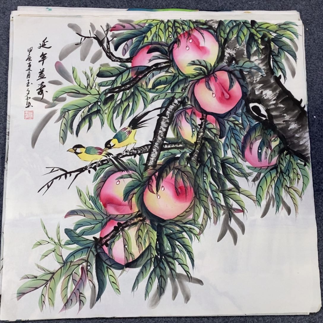 国画尺寸68✖️68手绘国画斗方