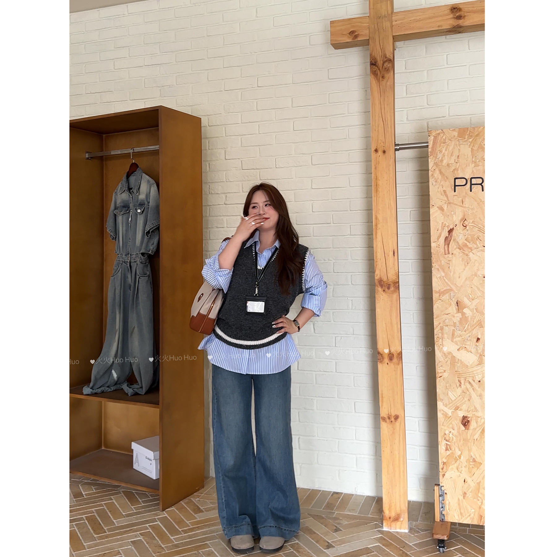 【现货】6691#大码高腰阔腿牛仔裤女宽松春秋新款高端直筒裤子女