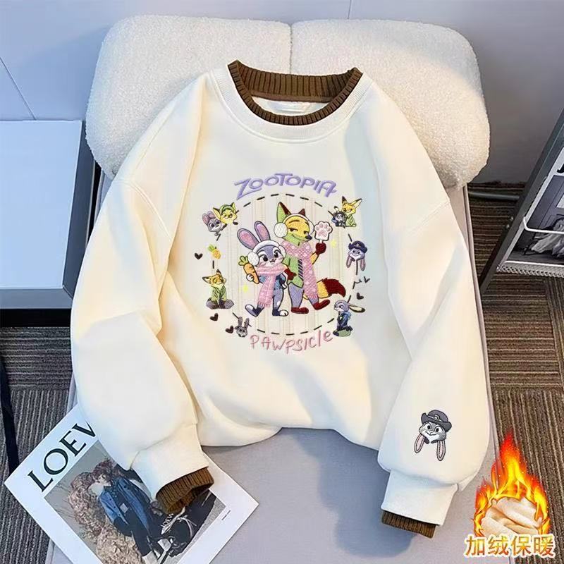 女童洋气加绒加厚卫衣2025新款中小大童上衣冬季韩版