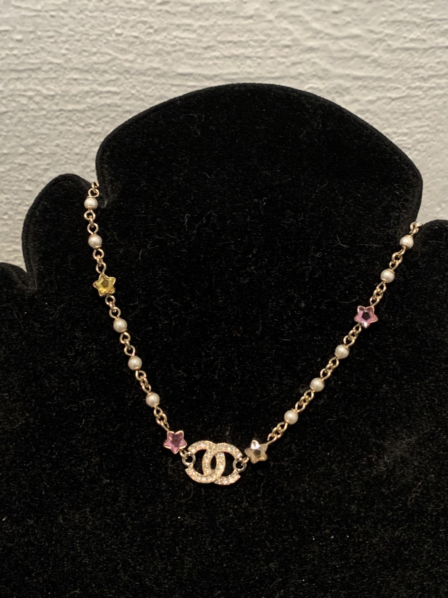 全新未使用 Chanel/香奈儿 25P多彩五角星珍珠choker/12039201