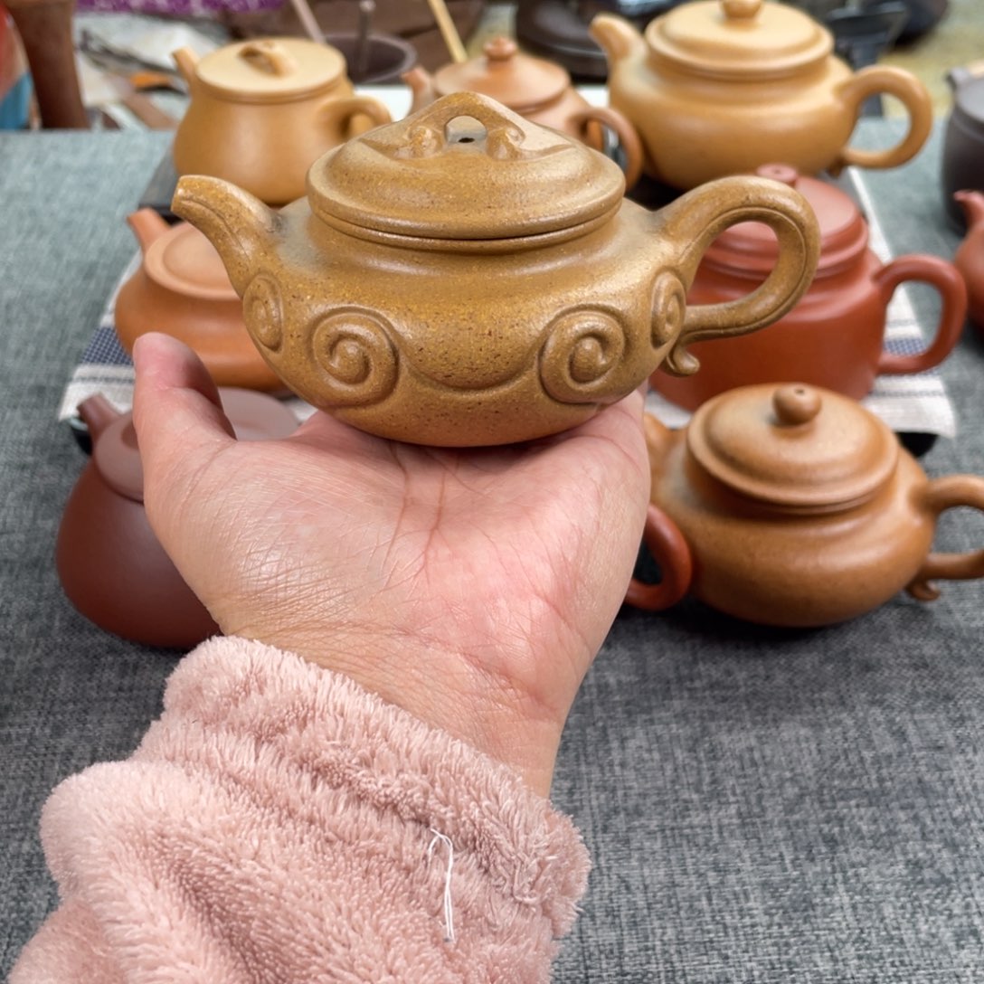 紫砂茶壶黄金段仿古如意全手30目160