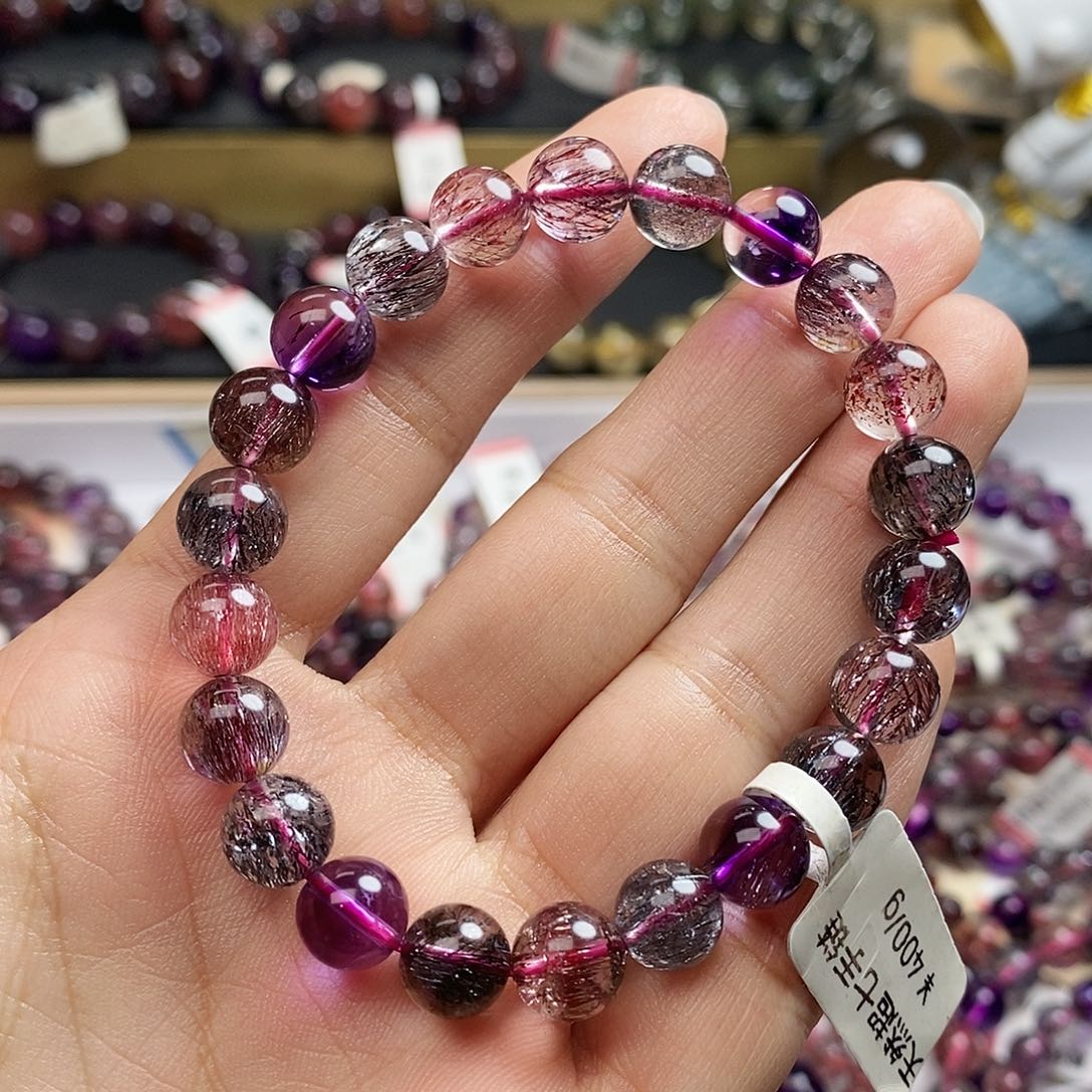 未镶嵌手链水晶黑加仑超七8.8m K100