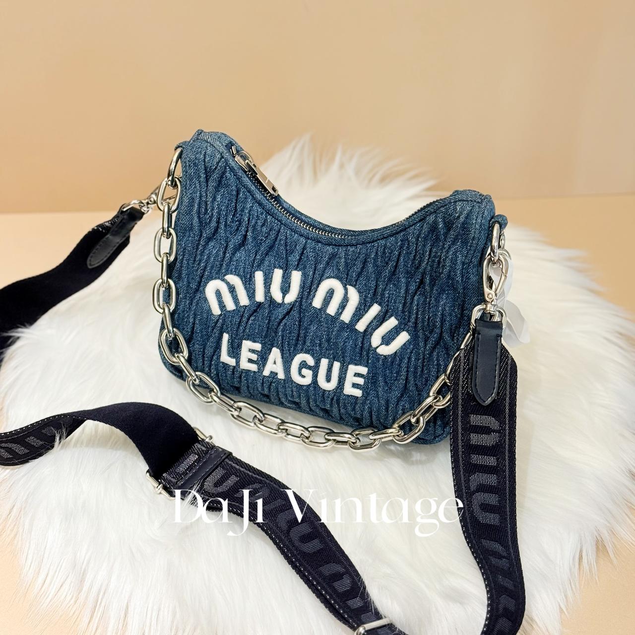 大吉中古/Miumiu缪缪牛仔蓝hobo单肩包