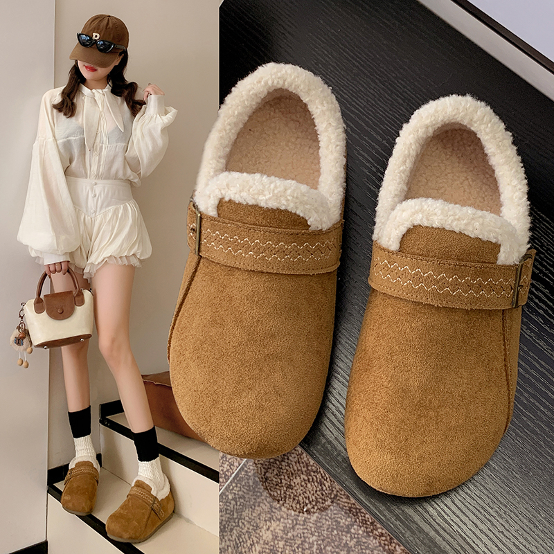 单鞋爆款2025冬季棉鞋加绒圆头时尚增高保暖女鞋加厚鞋子女款秋冬