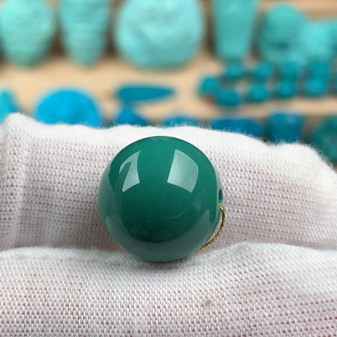 未镶嵌绿松石圆珠卡14.5