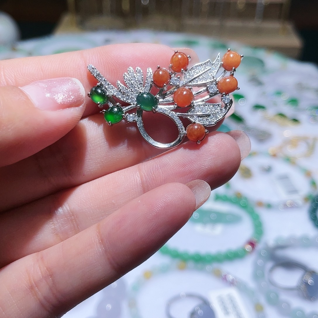 翡翠银S925镶嵌颈饰