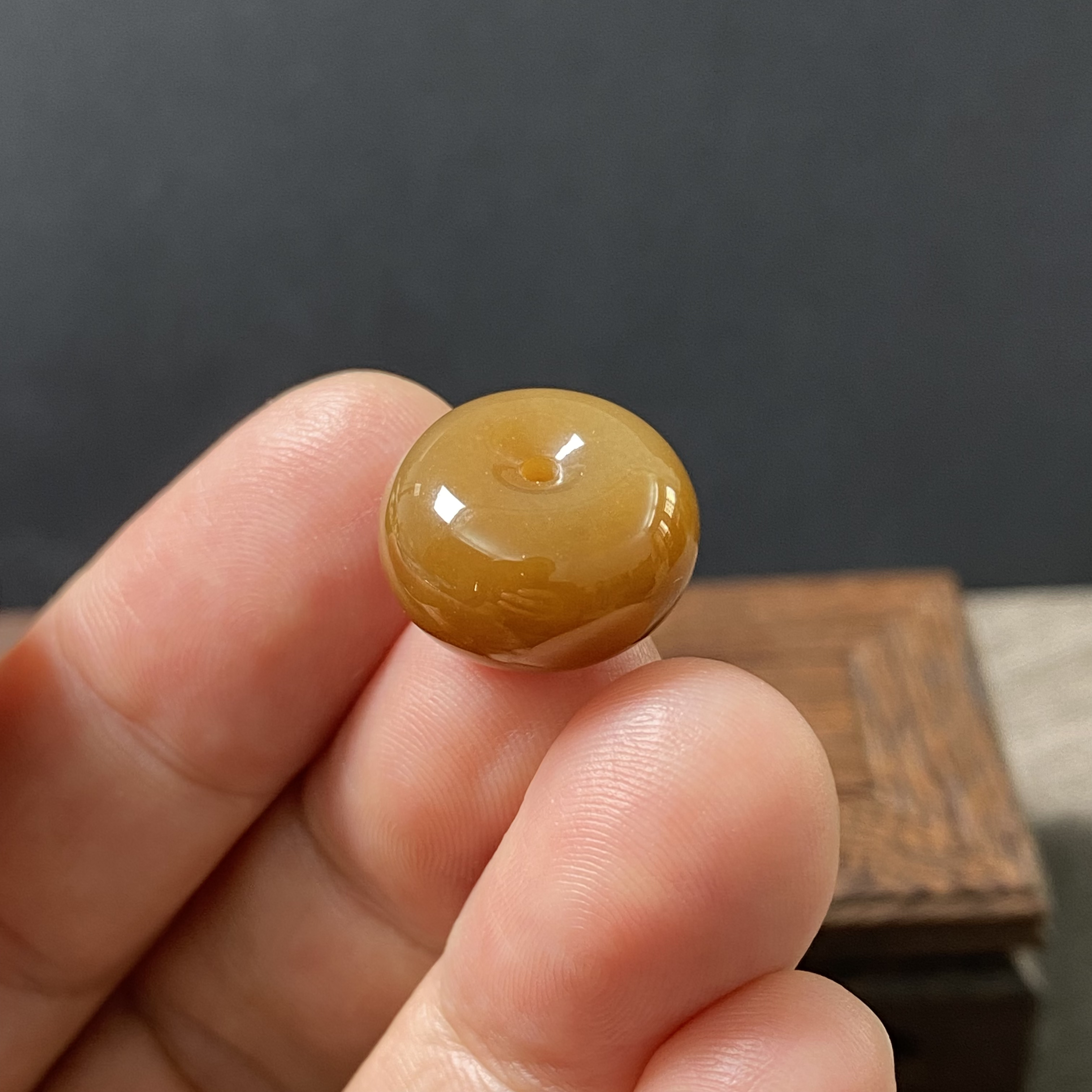 和田玉糖玉鼓珠苹果珠平安扣16*10糖色艳丽细度棒文玩DIY配珠单珠