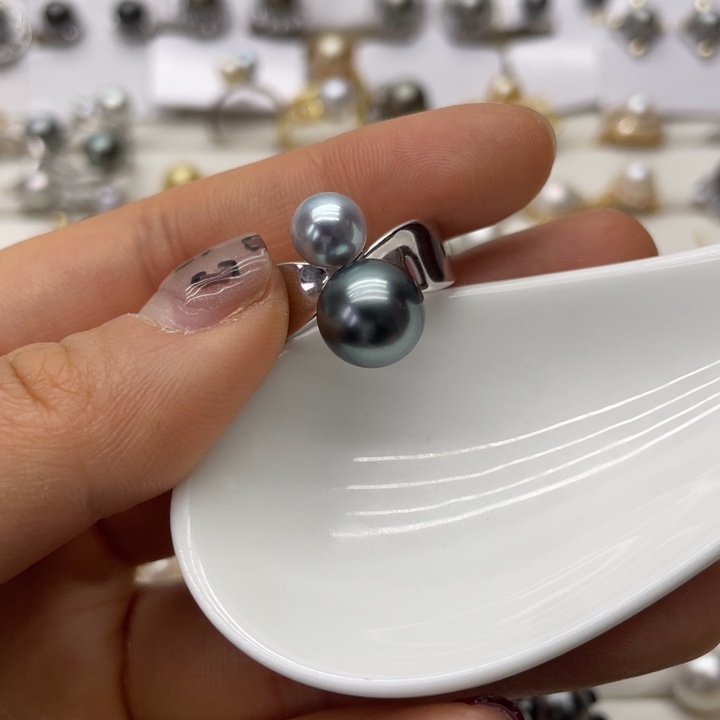 海水珍珠戒指银S925镶嵌