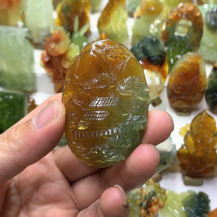 蛇纹石玉珠宝半成品未镶嵌