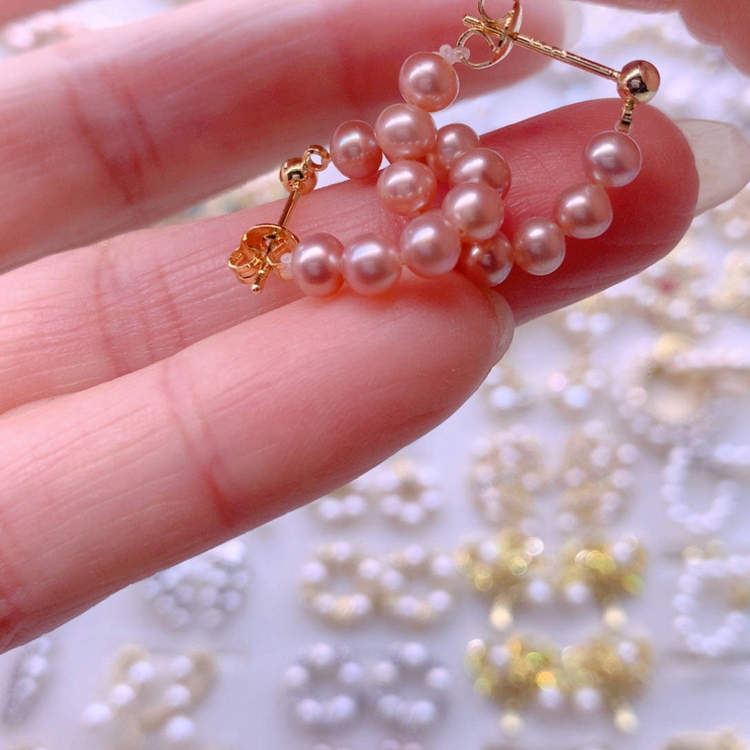 淡水珍珠合金耳饰