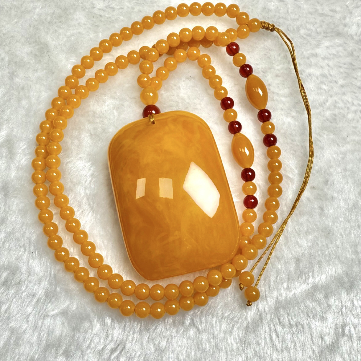 w130 藏族精工打磨精美珠珠链款大无事牌毛衣链