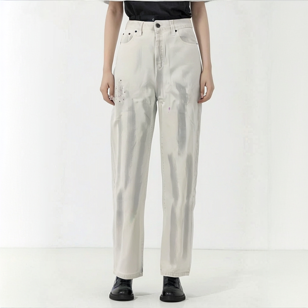 A组直筒牛仔裤弹力高质感穿搭A009