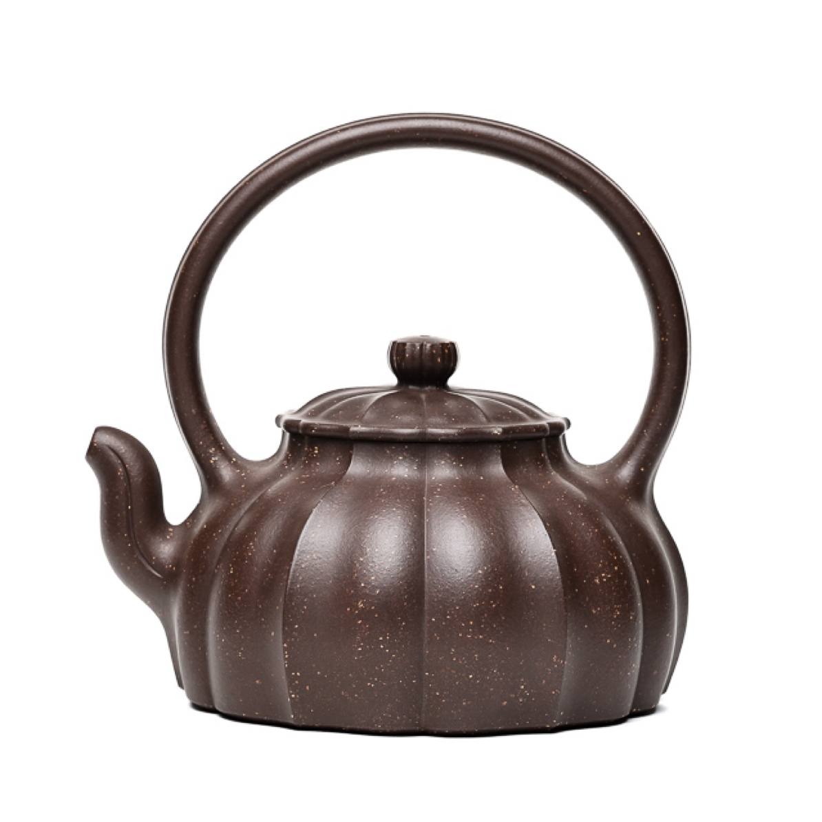 袁国强 月色菱花提梁 原矿紫泥 620cc