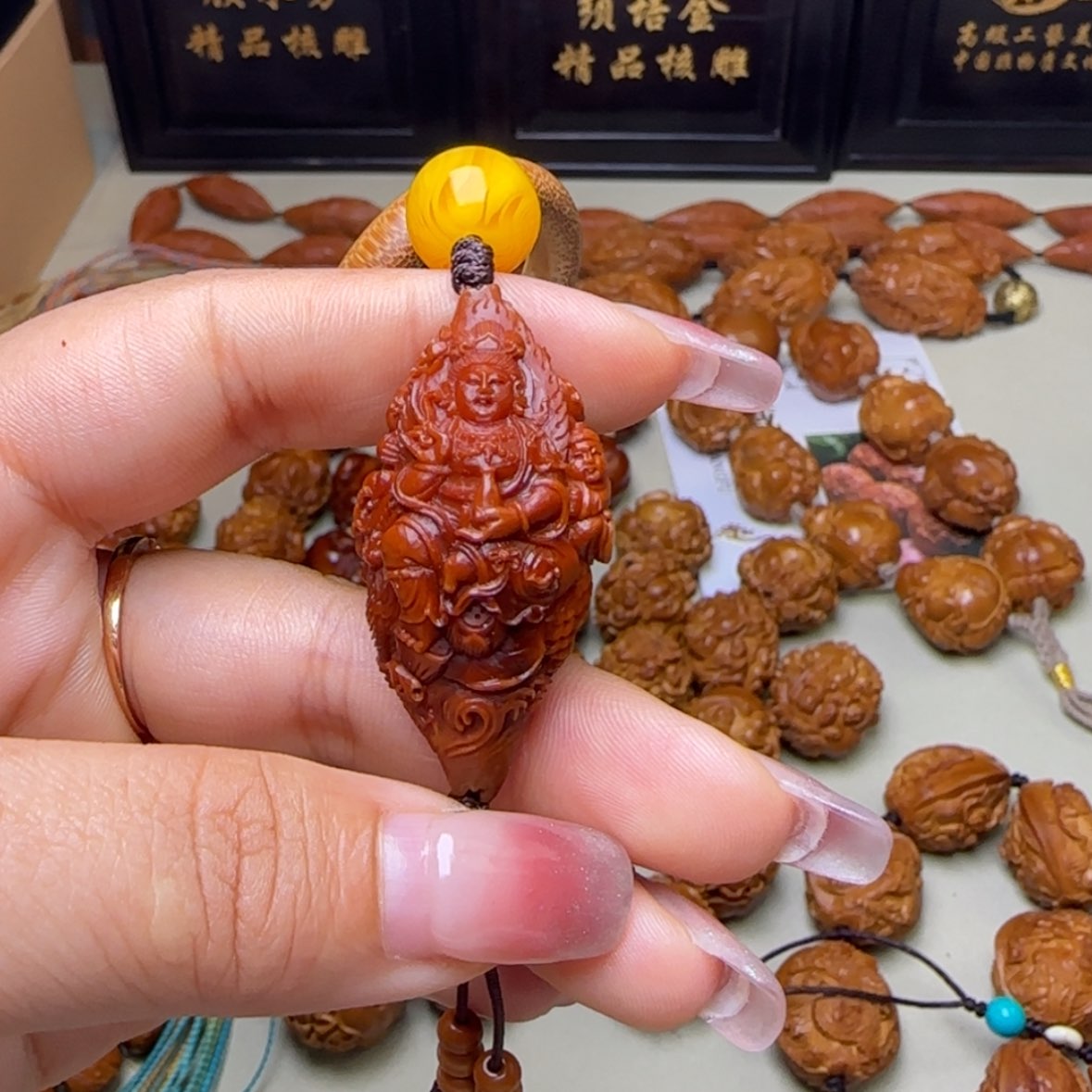 【闪购商品】橄榄核手串/手链邱*纯手工橄榄核九子观音