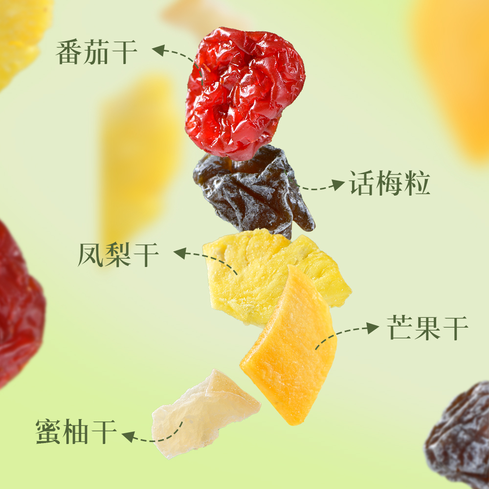 【新口味】馋嘴格格话梅粒混合果干梅子芒果番茄凤梨休闲零食美味 图片 5
