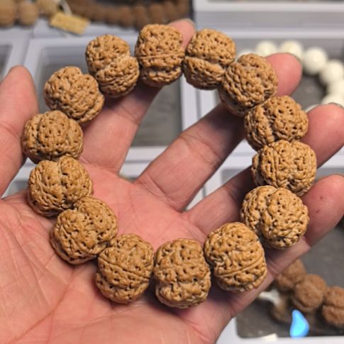 ㅤ***ㅤ把件金刚菩提梁梅花大金刚手串，22左右尺寸，原皮原色