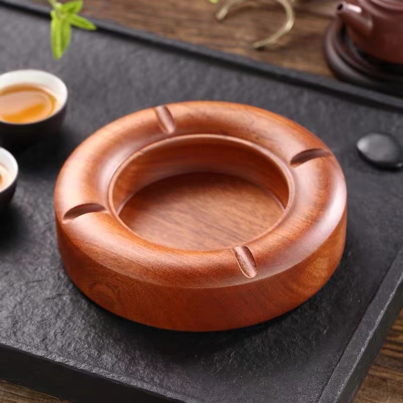 小林直播专享-烟灰缸木质烟灰缸14公分