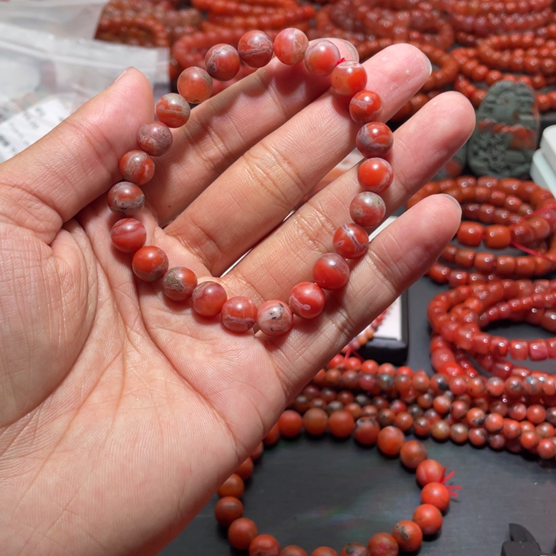 南红玛瑙手链未镶嵌