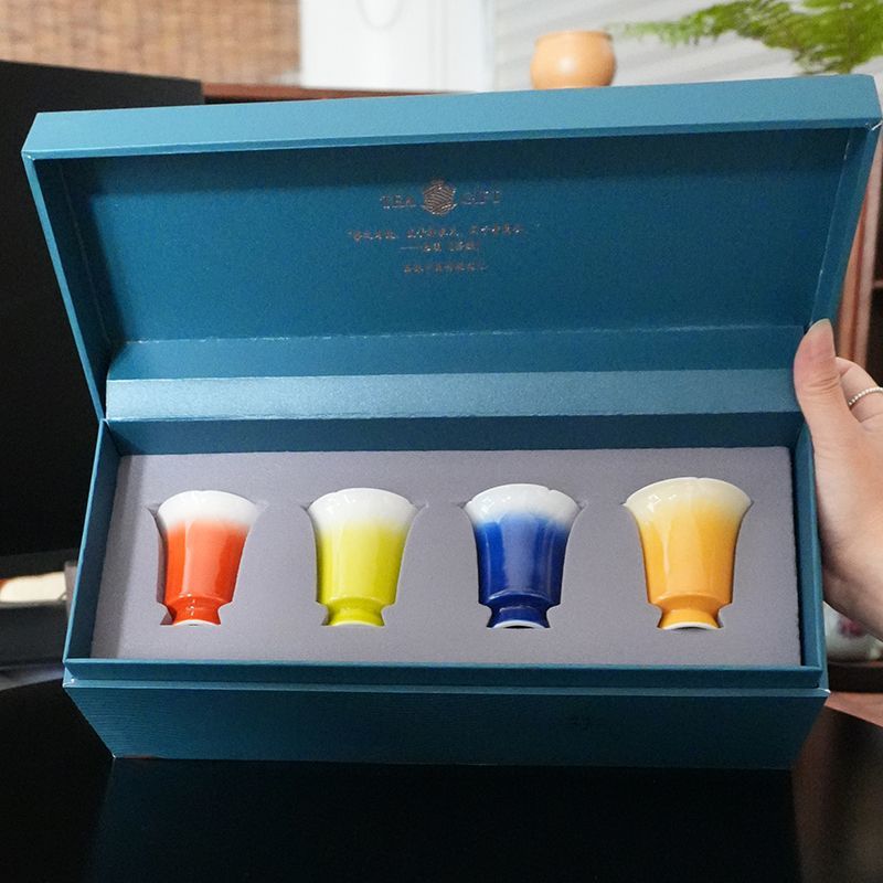 多巴胺功夫茶杯家用陶瓷葵口品茗杯网红高颜值主人杯闻香杯60ml