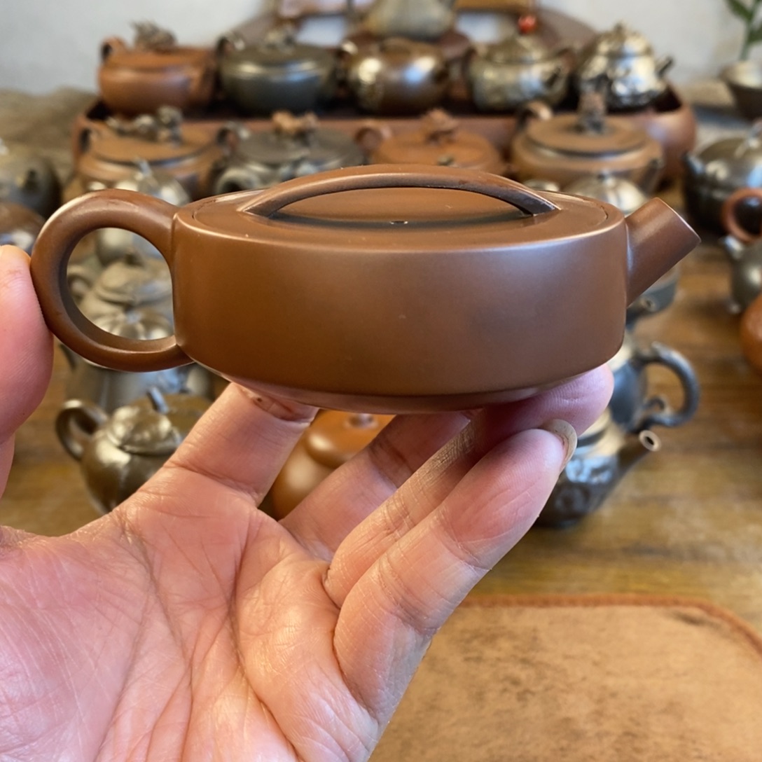 一片瓦 70cc内推球孔 坭兴陶茶壶