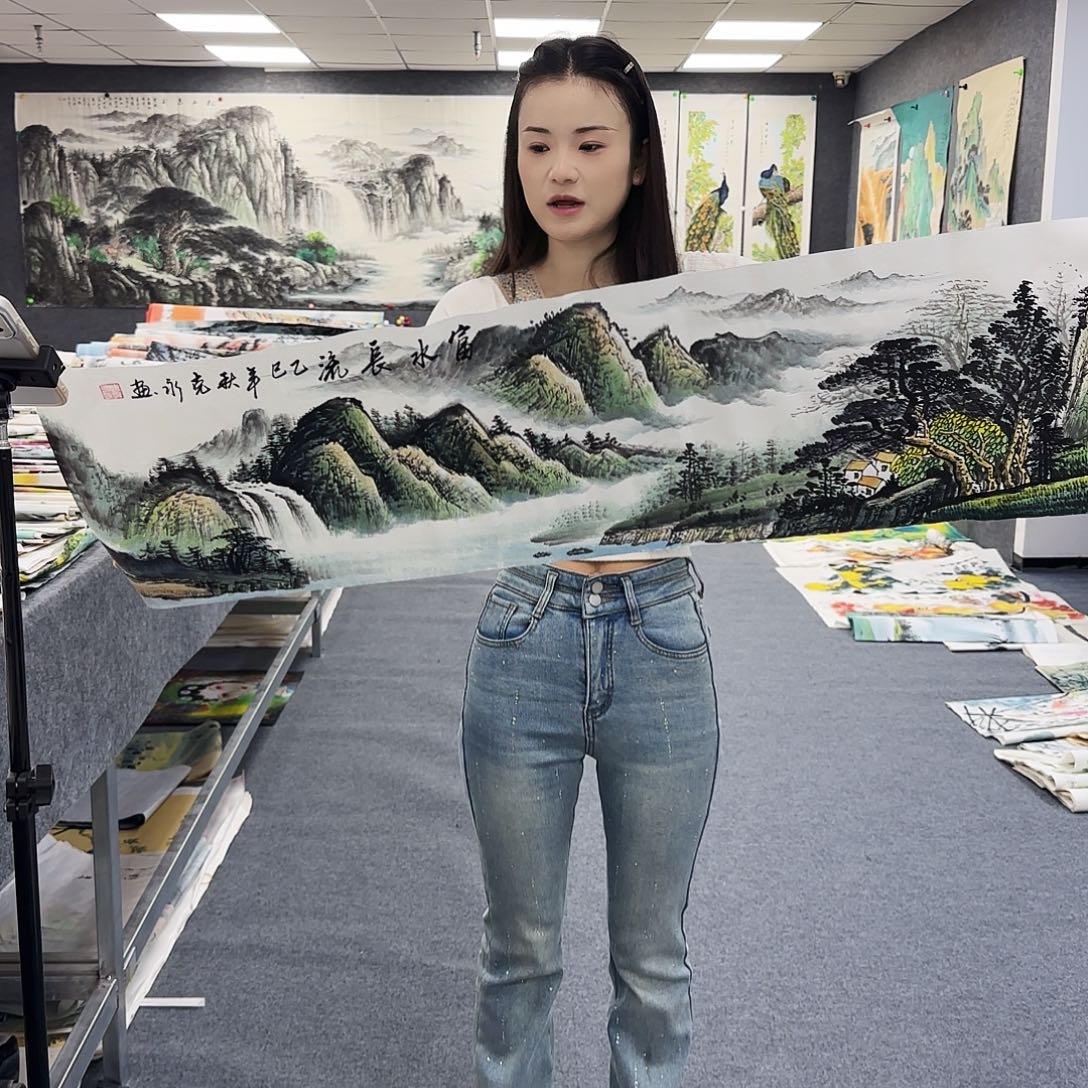 国画作品小姐姐放漏中