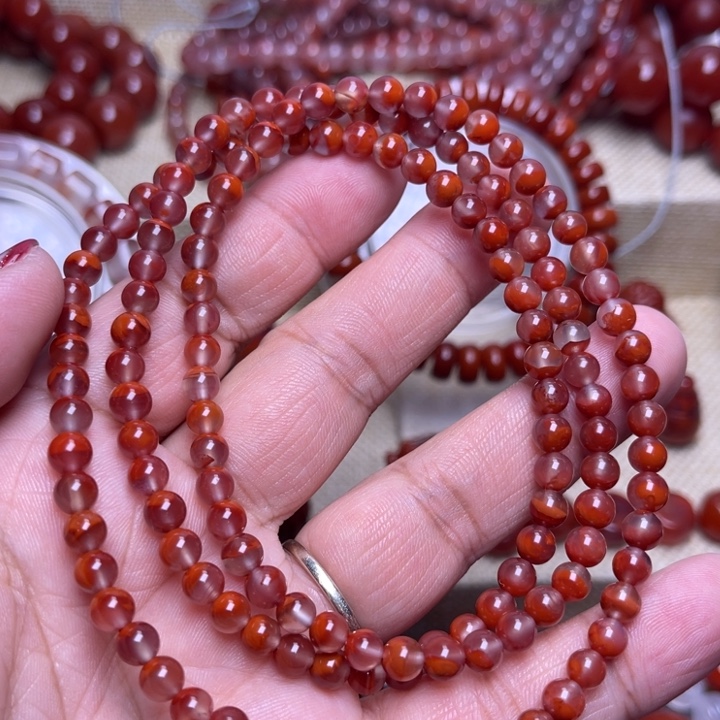 南红玛瑙未镶嵌手链聚宝盆5 M