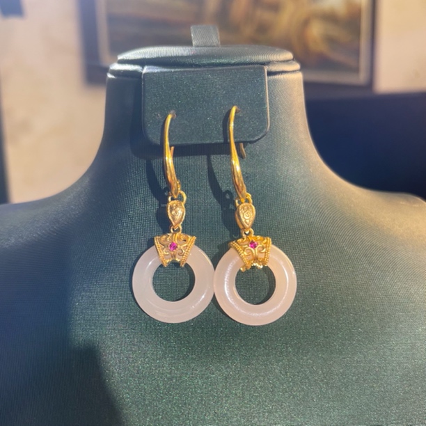 钛钢耳饰 平安扣耳环