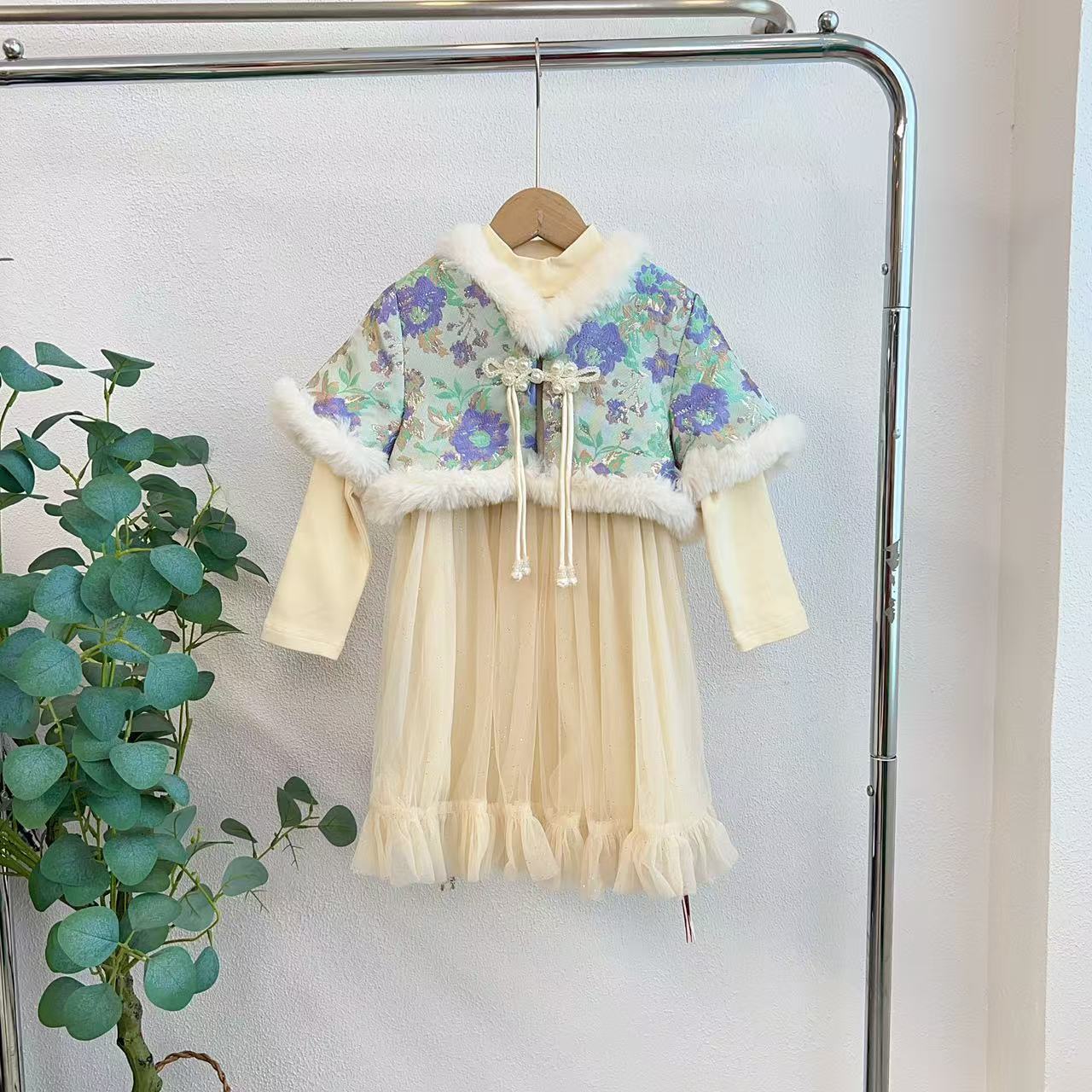 5565森紫色连衣裙