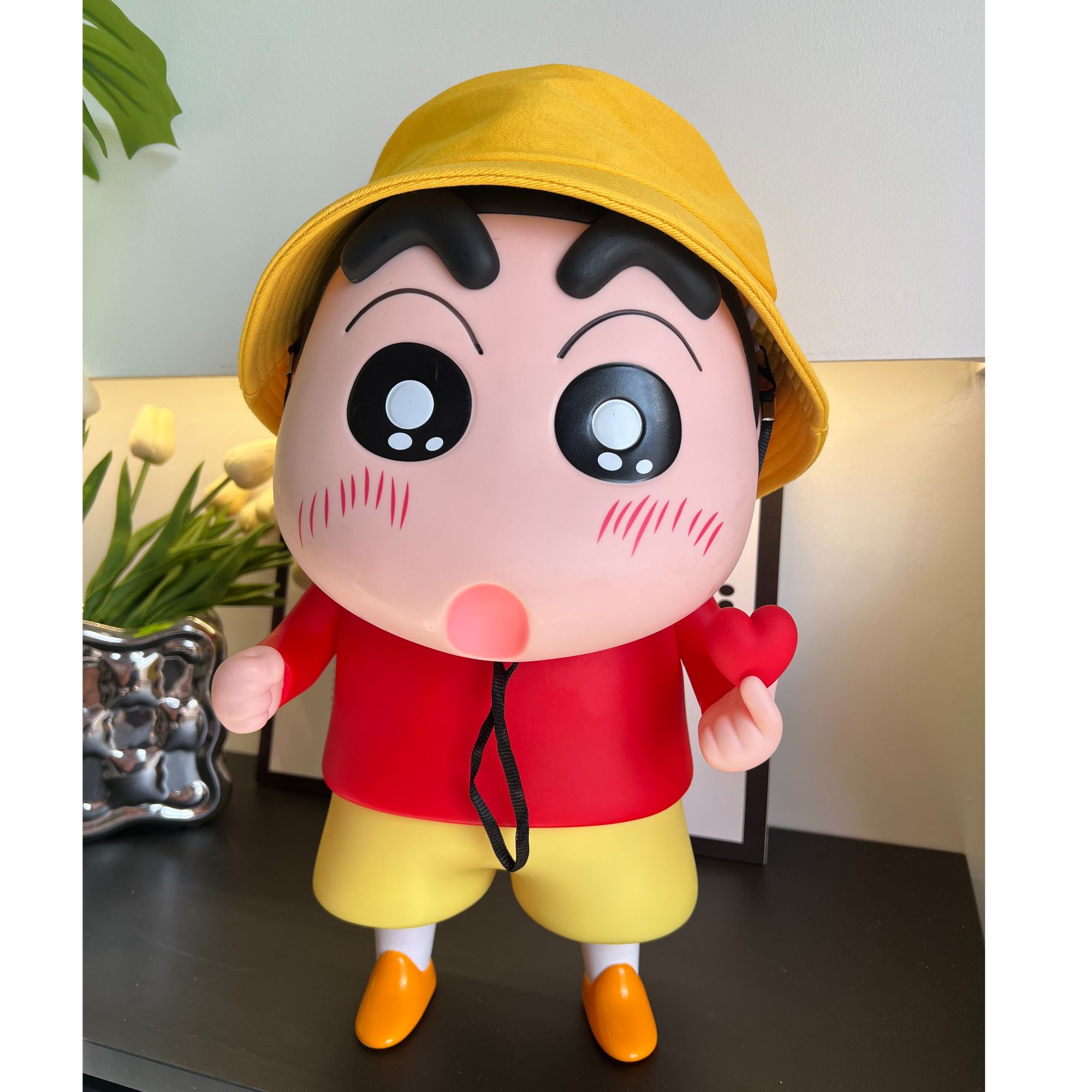 【送小白狗送帽子】大号比心蜡笔小新摆件高颜值防摔玩具家居手办