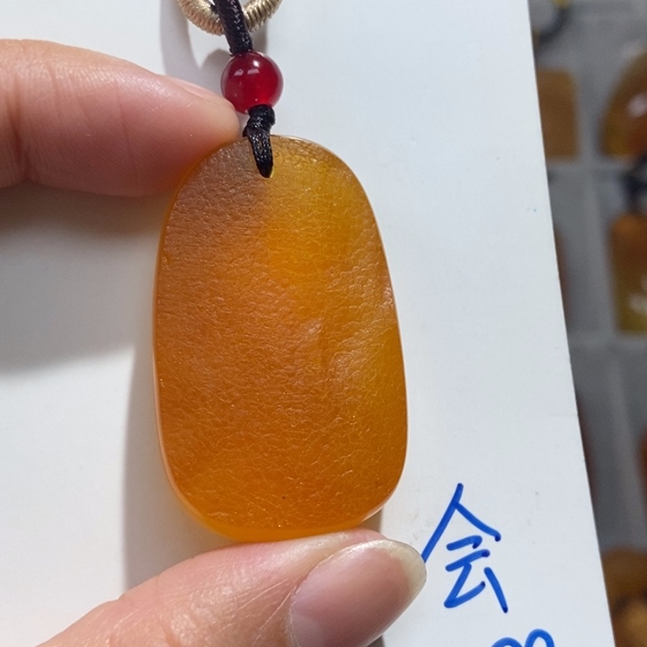 定制琥珀未镶嵌琥珀蜜蜡吊坠项链