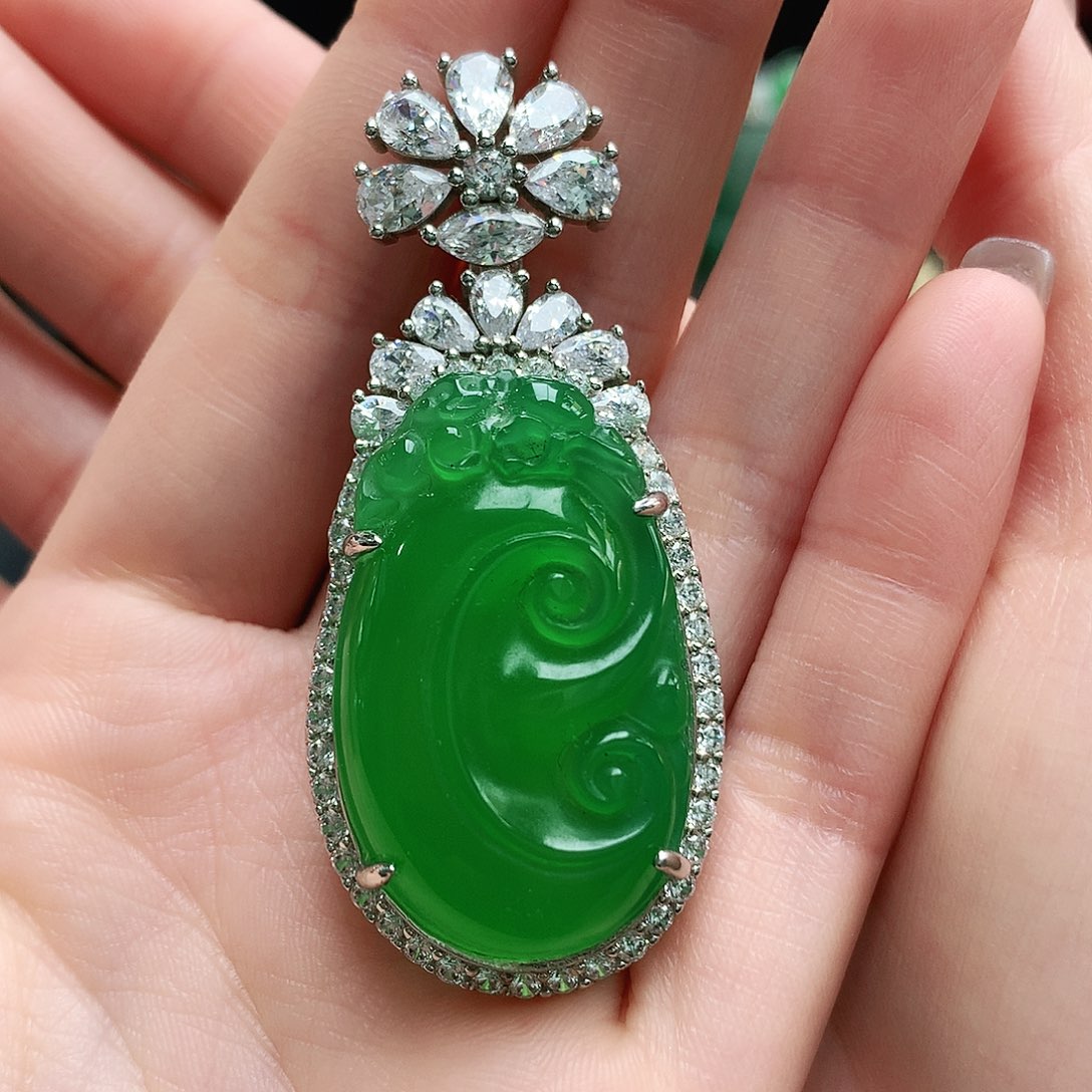 玛瑙/玉髓吊坠银S925镶嵌