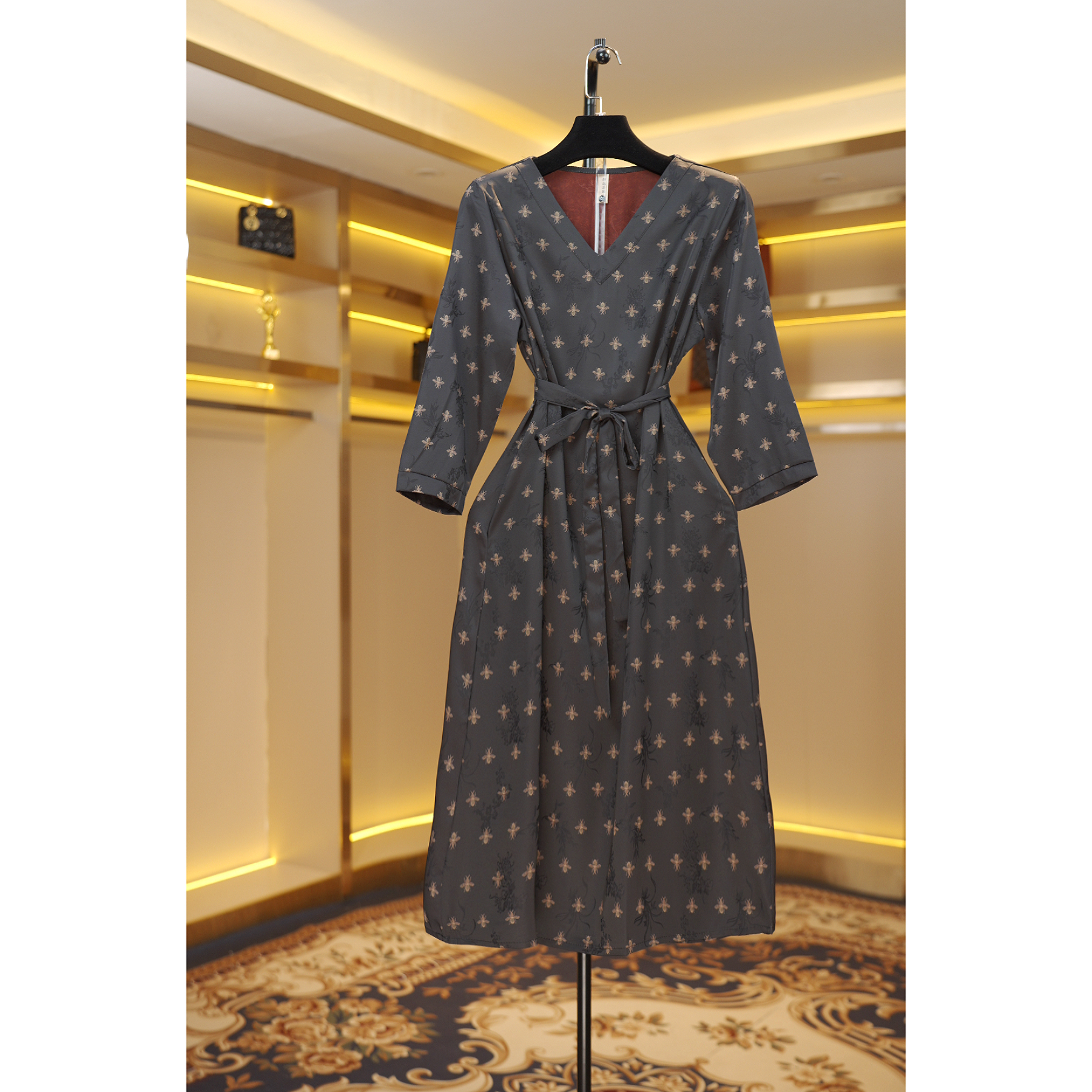 1803-7a【刘老板专属】小蜜蜂高端国传承气质连衣裙