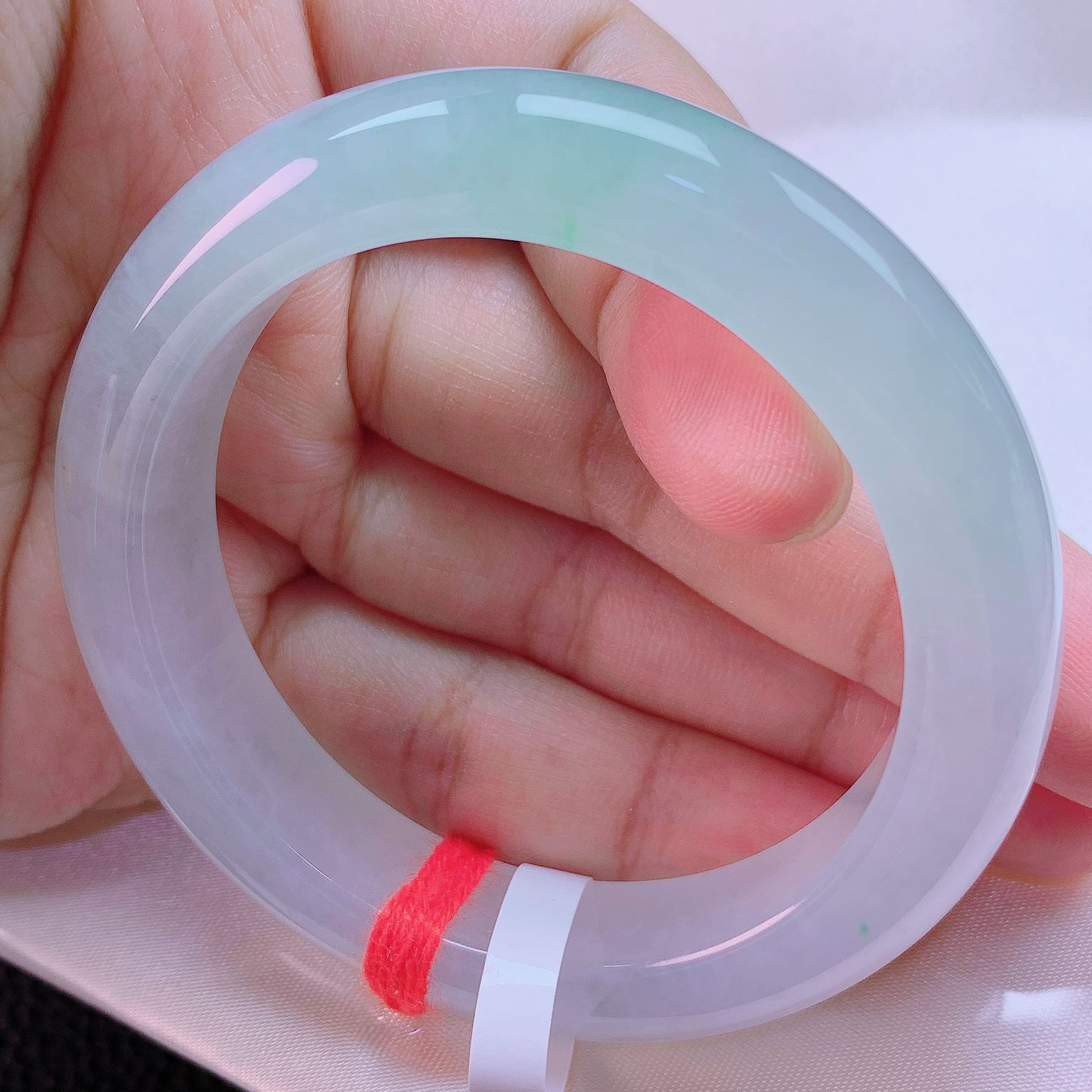 52圈高冰冰绿色冰紫精致小巧缅甸纯天然A货翡翠手镯带证书