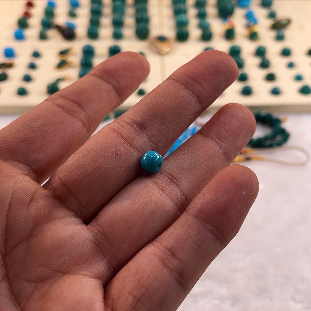 绿松石未镶嵌耳饰