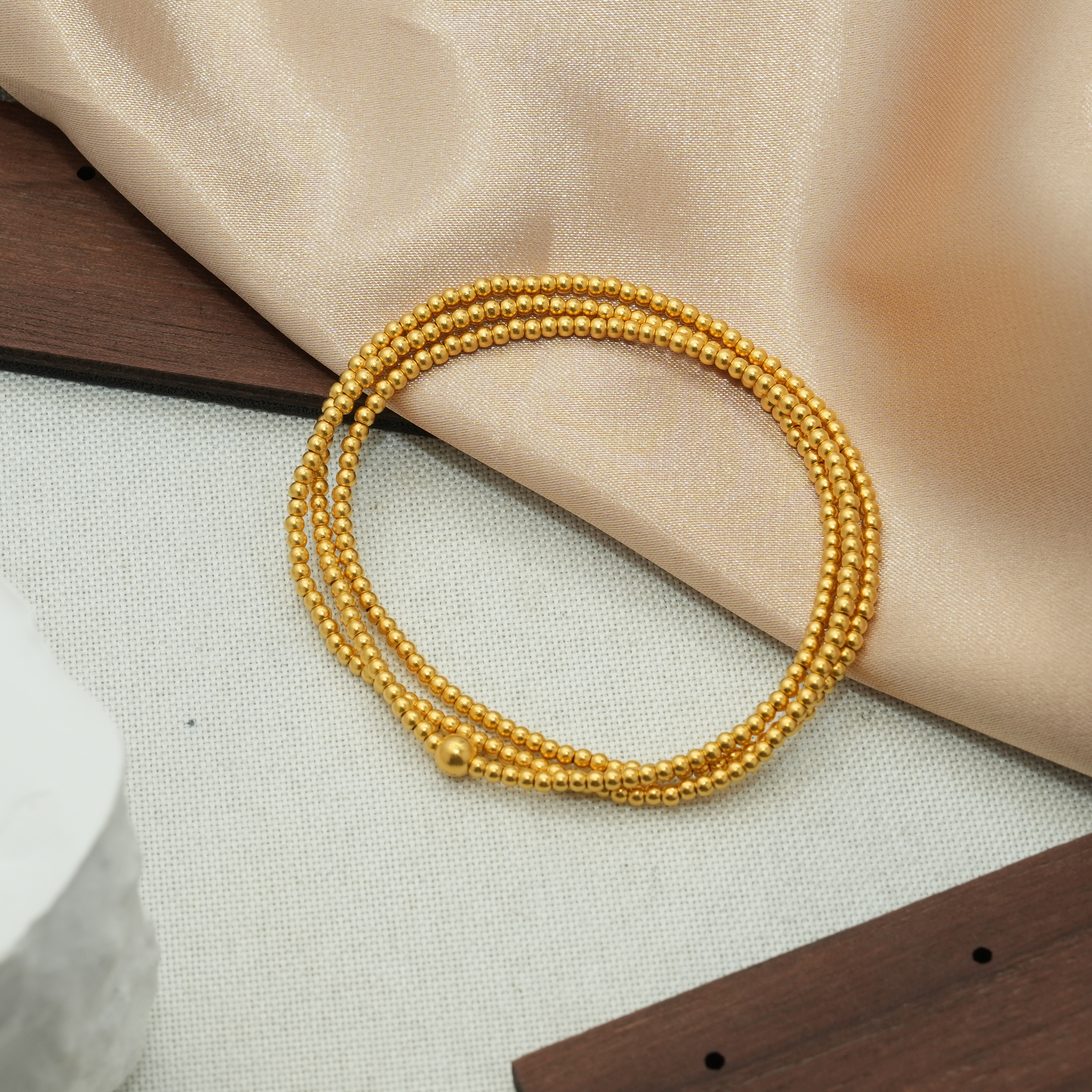 阿敏专属-E/Q【小米珠】5D 三圈 足金999手串