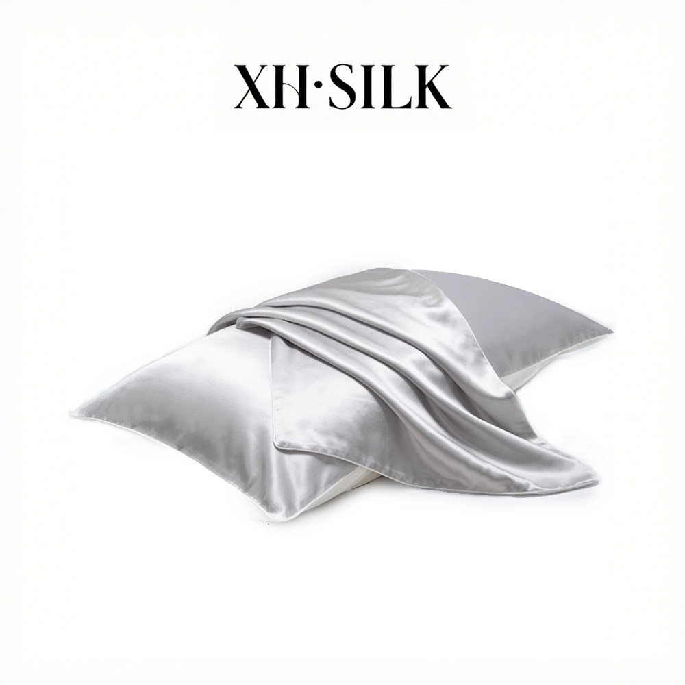 西湖丝韵【单面重磅真丝-接触面】枕套桑蚕丝枕巾透气美容纯色枕套