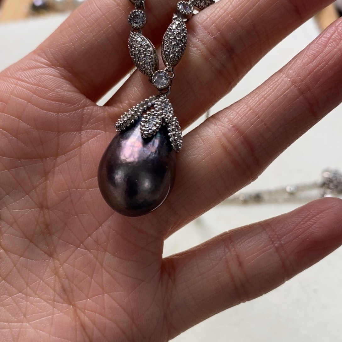 海水珍珠颈饰银S925镶嵌