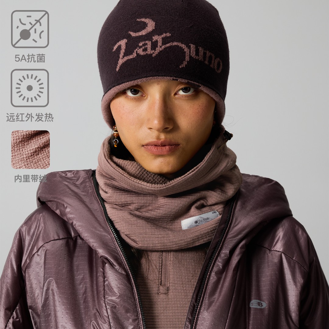 蓝岐美利奴羊毛远红外发热保暖透气面罩户外骑行防风抓绒围脖男