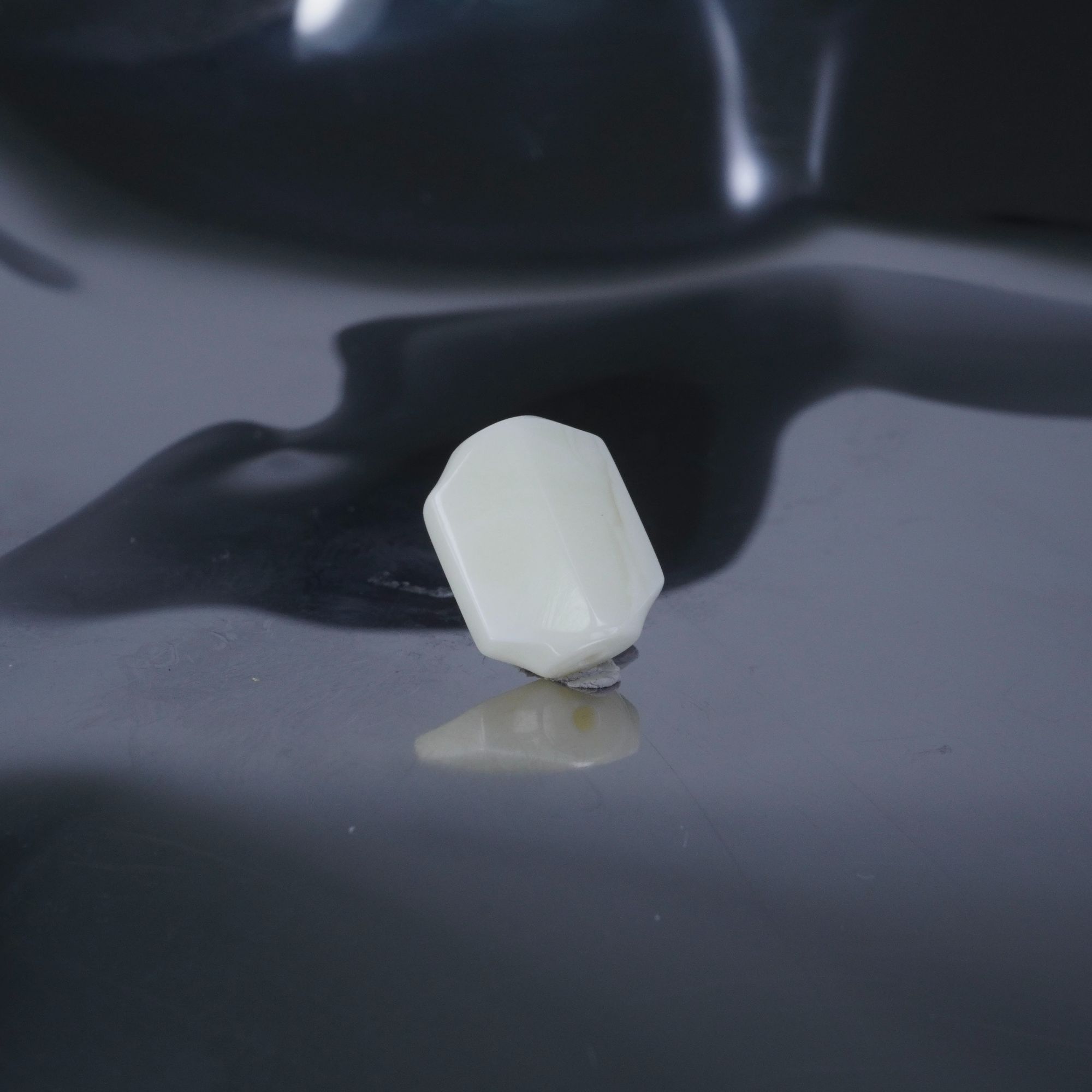 奶白金妖花背云尺寸长10.3宽8mm天然琥珀蜜蜡文玩配饰