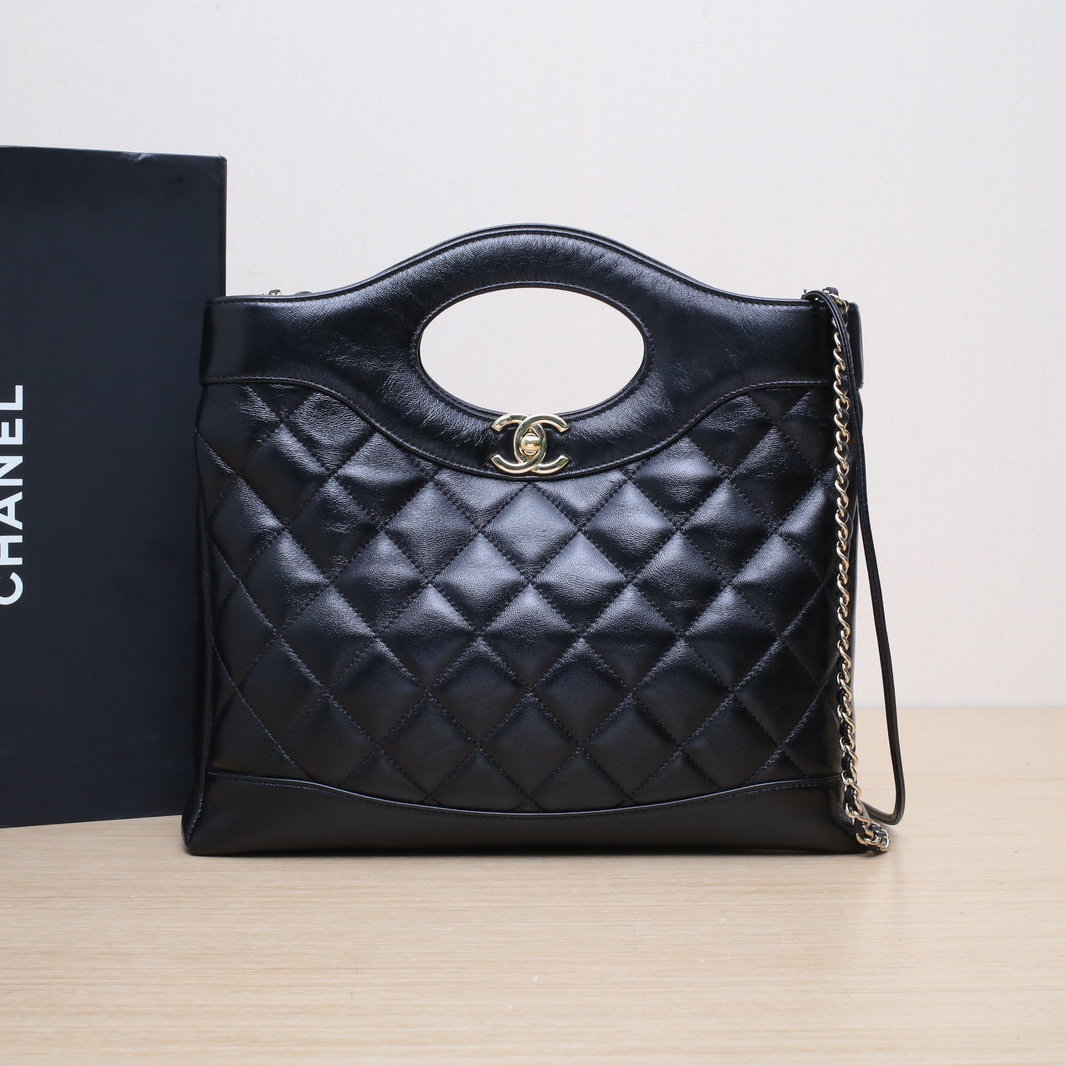 95新 Chanel/香奈儿 【双双*】31Bag 小号 方版 30cm 黑色芯片开 