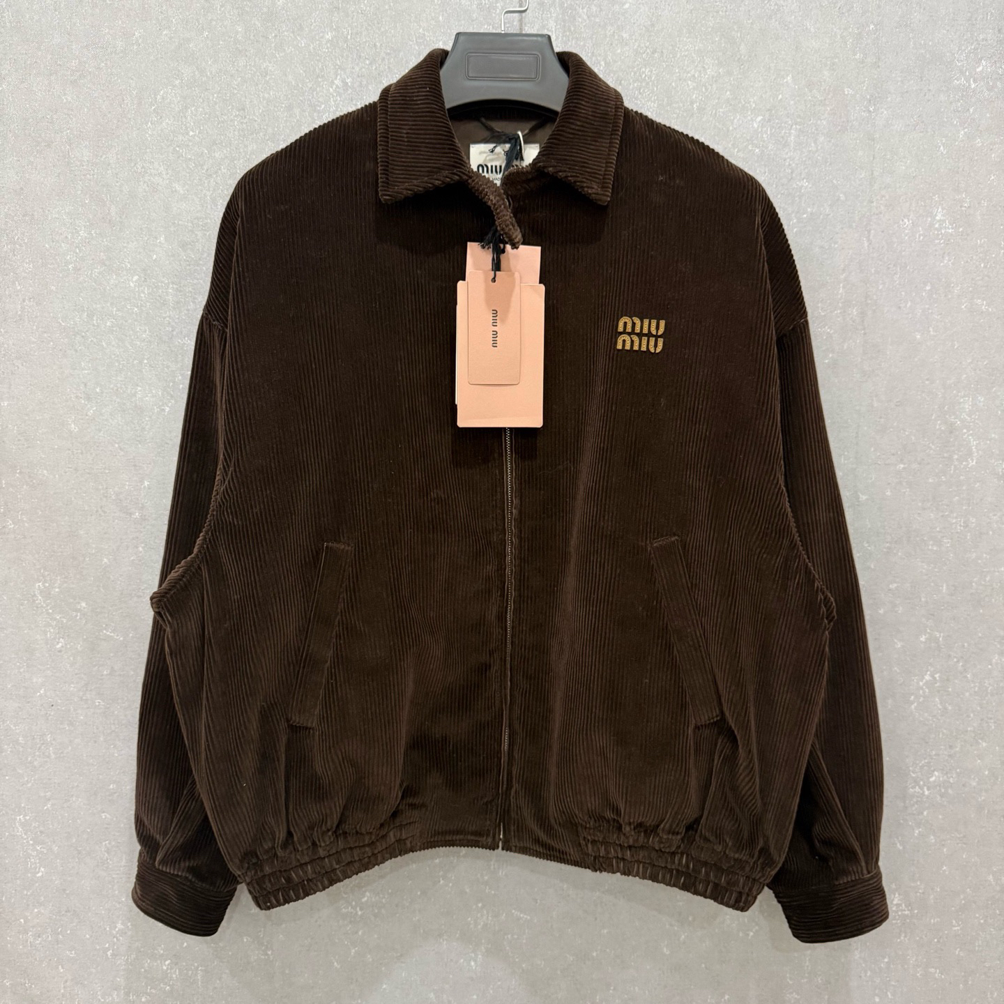 未使用 MIU MIU/缪缪 灯芯绒刺绣logo衬衫夹克外套36码/007355