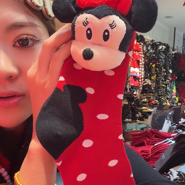 三醋酯纤维米奇红袜子