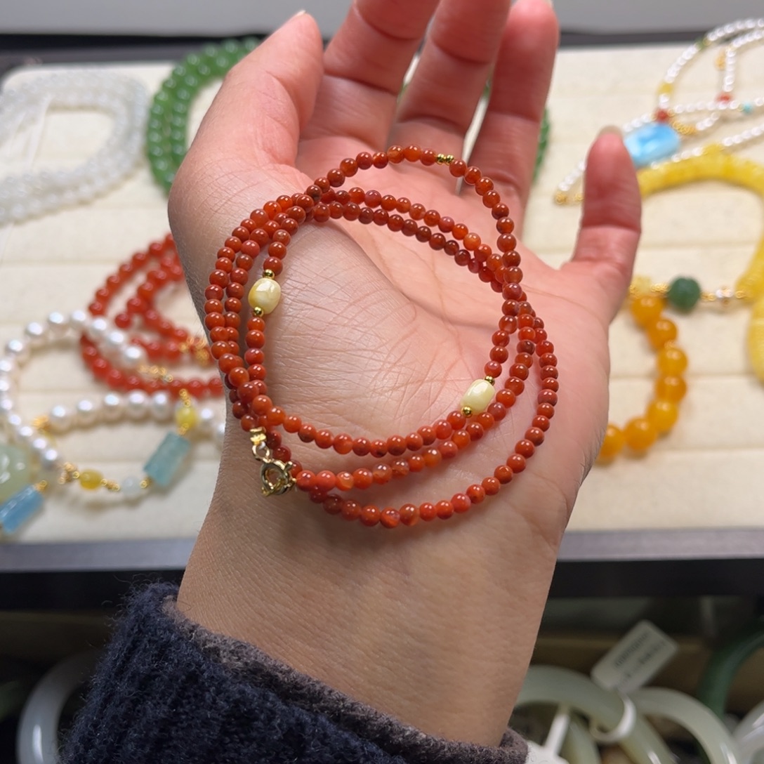 南红玛瑙未镶嵌项链