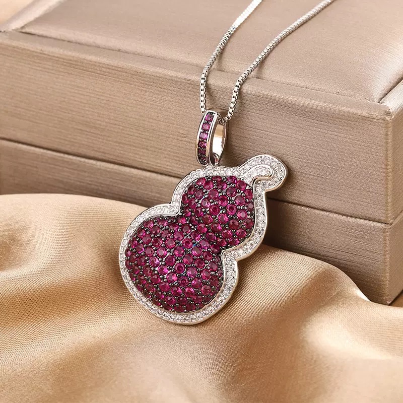 设计师高定-高精切红宝石葫芦吊坠YY-1064