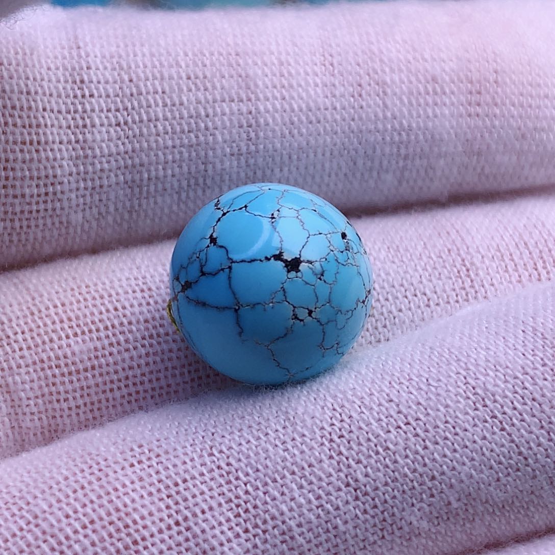 未镶嵌绿松石珠宝奇石13.7mm