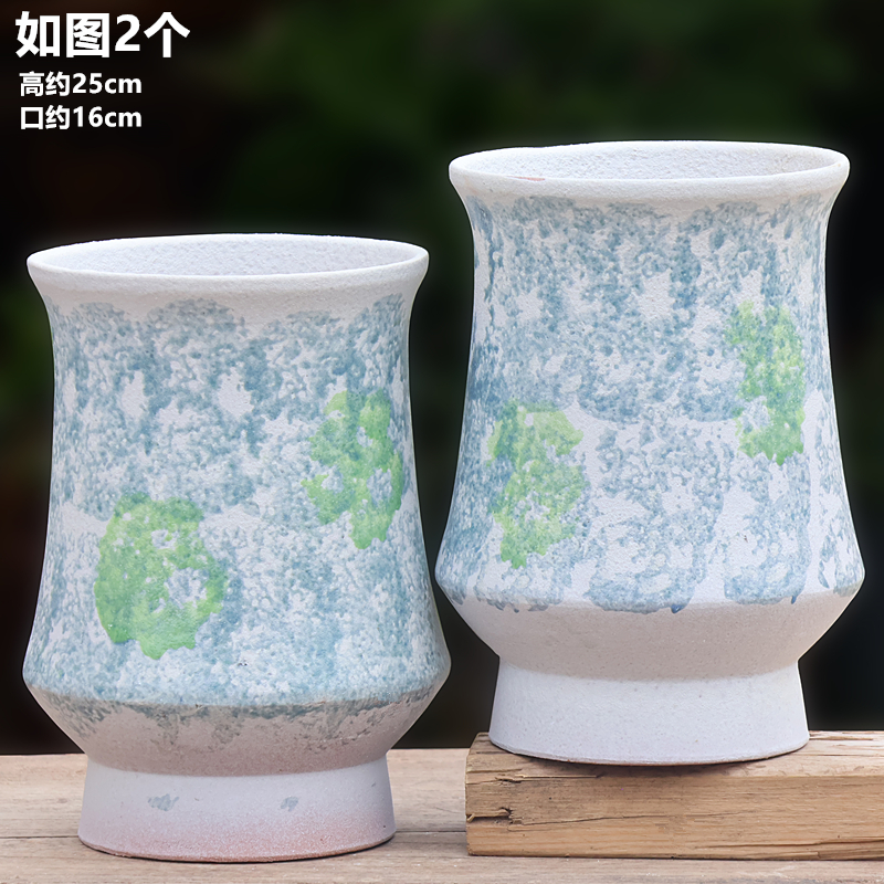 三角梅多肉植物悬崖老桩花盆手工粗陶大号透气适合户外庭院