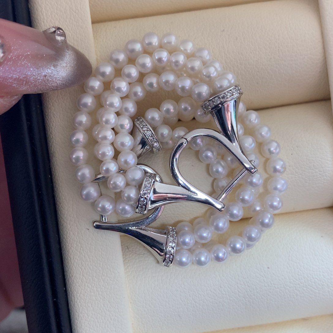 淡水珍珠耳饰银S925镶嵌