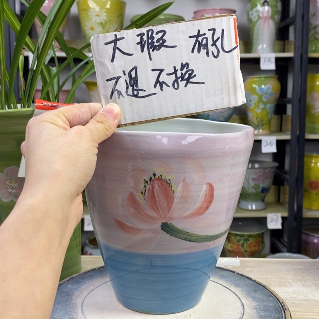 景德镇手工手绘陶瓷花盆