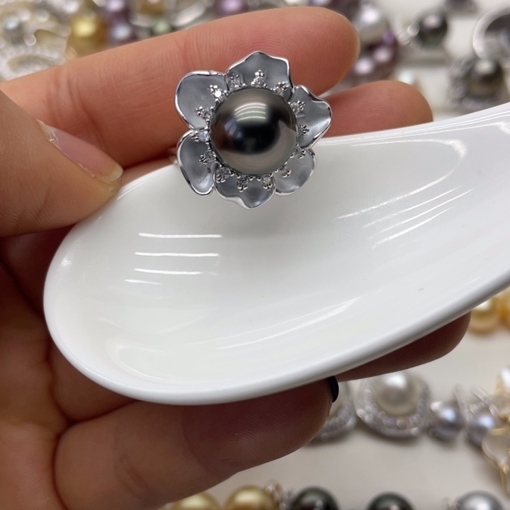 海水珍珠戒指银S925镶嵌